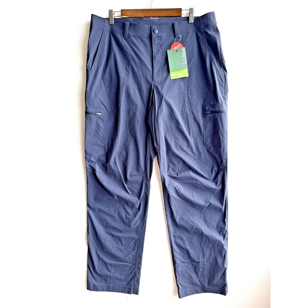 NWT L.L. Bean Cresta Hiking Pants Mens 38x34 Navy Blue Stretch Cargo SunSmart